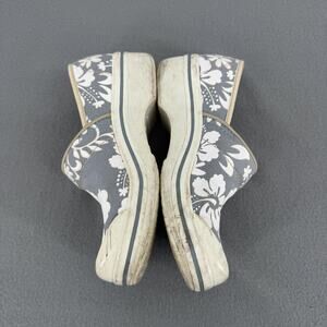 Dansko‎ Vegan Clog Shoes Womens 7.5 Gray Floral Canvas Slip Resistant Comfort 38